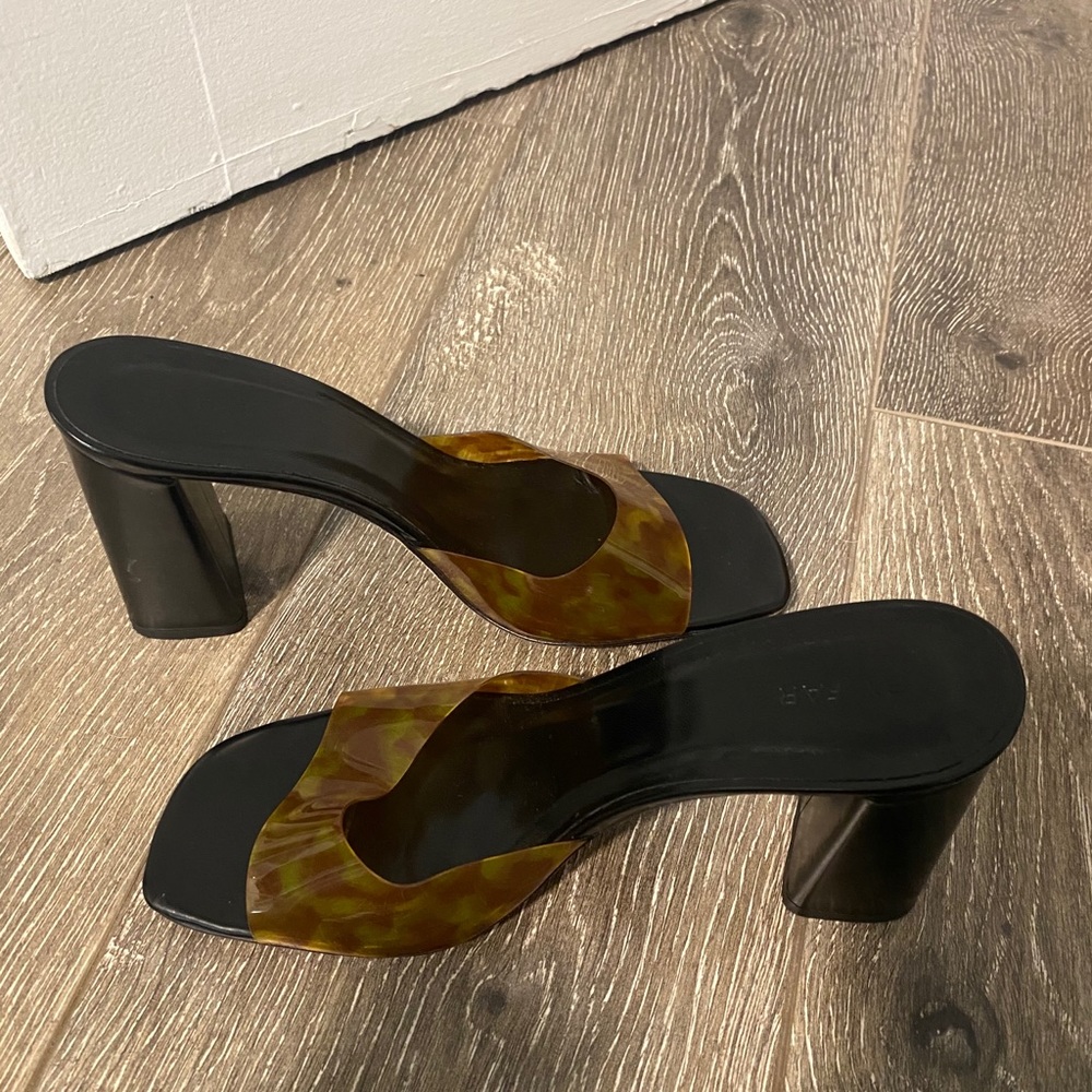 By Far - slip on tortoise block heels